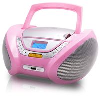 Lauson Boombox with Cd Player Mp3 | Portable Radio CD-Player Stereo with USB | USB & MP3 Player | Headphone Jack (3.5mm) CP548 (Pink)