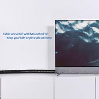 120 Inch Cable Sleeve,Cable Management 2 Pack Flexible Cord Bundler Wire Wrap for TV PC Office and Home