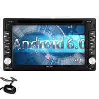 Upgrade Android 6.0 4 Core Car Stereo in Dash 2 Din GPS Navigation Car DVD Player Bluetooth Headunit 6.2 Inch Touch Screen Car Radio Audio System with WiFi External Microphone + Free Backup Camera