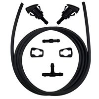 Naviurway Front Windshield Washer Nozzles Wiper Spray Jet Kit with Fluid Hose and Connector Compatible with Chrysler Dodge Jeep Ram(7-in-1)