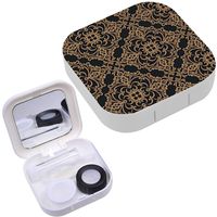 Portable Contact Lens Case Box Travel Kit Mirror + Bottle + Tweezers Container Holder [ Luxury Elegant ]