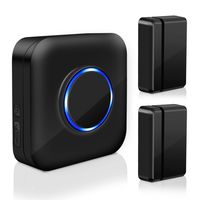 Door Open Alert BITIWEND Wireless Door Sensor Chime for Office/Home/Store,Door Open Chime Window Alarm Operate Range 600ft with 52 Chimes 4 Volume Level, 2 Door Sensors+1 Plug-in Receiver,Black