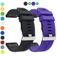 CharmingElf Compatible with Garmin Fenix 5 Band 22mm Width Wacth Straps for Fenix 5/Fenix 5 Plus/Fenix 6/Fenix 6 Pro/Forerunner 935/Forerunner 945/Quatix 5/Approach S60 (P04 Black&Purple)