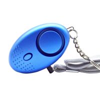 CHBC 130dB Loud Sound Personal Defense Siren Anti-Attack Security LED Alarm Keychain with Lanyard for Women Children (Blue)
