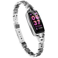 MBHB Smart Bracelet, Activity Tracker with Heart Rate/Blood Pressure/Sleep Monitor, Exquisite Sport Watch for Girl Women Lady, Silver