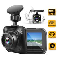 Dash Cam Car Camera Recorder FHD 1080P Front and Rear Cameras,Driving Loop Recording,2.2 Inch LCD Screen 170°Wide Angle, WDR,Night Vision, G-Sensor, Motion Detection, Parking Monitor