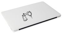 Laptop MAC - Spray can Paint Apple MacBook Funny Decal - Matte Black Skins Stickers