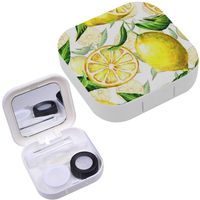 Portable Contact Lens Case Box Travel Kit Mirror + Bottle + Tweezers Container Holder [ Branches Fresh Citrus ]