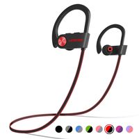 LETSCOM Bluetooth Headphones IPX7 Waterproof, Wireless Sport Earphones, HiFi Bass Stereo Sweatproof Earbuds w/Mic, Noise Cancelling Headset for Workout, Running, Gym, 8 Hours Play Time