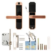 Keypad Card Password Fingerprint Lock, Smart Touch Screen Keypad Card Password Fingerprint Unlock Door Lock with Mechanical Key