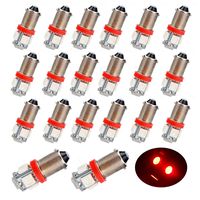 EverBrightt 20-Pack Red BA9S 5050 5SMD Led Bulbs Car Door Lights Wedge Light 12V
