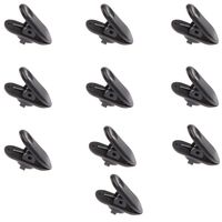 MonkeyJack 10 Pieces Lavalier Mic Earphone Headset Tidy line Cable Collar Clip Black