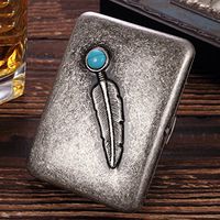 NACHEN Metallic Copper Cigarette Case Portable Cigarette Holder Box Holds 16 Cigarettes,Color1,94X69x19mm