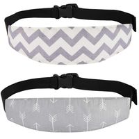 Accmor Baby Carseat Head Support Band Strap 2 Pack for Carseats Stroller Neck Relief Head Strap for Toddler Child Kids Infant(Grey)