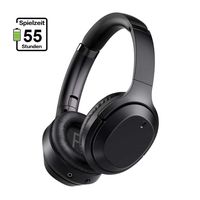 willikiva Active Noise Cancelling Headphones, ANC Over-Ear Bluetooth 5.0 Headphones, Deep Bass Wireless Headphones with Mic, 55 Hours Playtime for Travel Work PC Cellphone(Black)