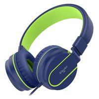 Elecder i36 Kids Headphones Children Girls Boys Teens Foldable Adjustable On Ear Headphones 3.5mm Jack Compatible iPad Cellphones Computer Kindle MP3/4 Airplane School Tablet Blue/Green