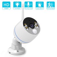 YESKAMO Wireless Security Camera Outdoor 1080p Floodlight IP Camera Audio Camera with Siren Alarm,Two Way Talk, Color Night Vision, 32G Video Recording, Motion Detection