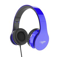 Elecder i40 Headphones with Microphone Foldable Lightweight Adjustable Wired On Ear Headsets with 3.5mm Jack for iPad Cellphones Laptop Computer Smartphones MP3/4 Kindle Airplane School (Blue/Black)