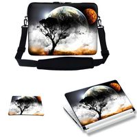 Meffort Inc 15 15.6 inch Laptop Carrying Sleeve Bag Case with Hidden Handle & Adjustable Shoulder Strap with Matching Skin Sticker and Mouse Pad Combo - View of Planet