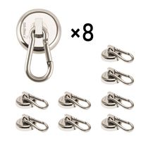 Ant Mag - Carabiner Magnetic hooks, 80LBS Heavy Duty Neodymium Magnet carabiner with Swivel Carabiner Snap Hookfor Indoor/Outdoor Hanging bagnet Grill kitchen Purse Factory warehouse office. (8 Pack)