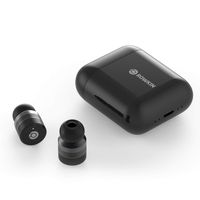 Rowkin Micro Touch Control True Wireless Earbuds Headphones: 15+ Hours Bluetooth 5 Smallest Mini Earphones & Charging Case. Deep Bass Sound Headset, Mic & Noise Reduction for Android & iPhone (Black)