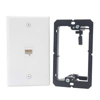 KCC Industries 1-Port Cat6 Ethernet Cable Wall Plate | Female-Female with Mounting Bracket +UL/CSA Listed Safe+