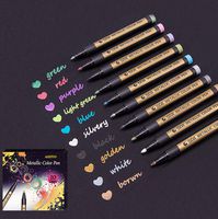 Metallic Marker Pens, Metallic Color Painting Marker for Card Making/DIY Photo Album,Set of 10 Colors