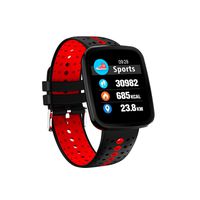 Boens Waterproof Smart Band, Wear Comfotable Multi Functiion Heart Rate Monitor Step Calorie Counter Bluetooth Bracelet Blood Oxygen Pressure Monitor Sport Wristand for IOS Samsung，Red