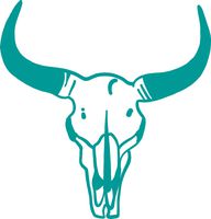 hBARSCI Cow Steer Skull Vinyl Decal - 5 Inches - for Cars, Trucks, Windows, Laptops, Tablets, Outdoor-Grade 2.5mil Thick Vinyl - Turquoise