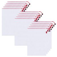 Ecowaare Reusable Produce Bags, 15 Pack See-Through Zero Waste Mesh Bags with Drawstring Toggle Closure, Colorful Tare Weight Tags - Large Size 12"x17"