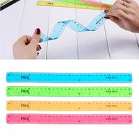 Fucung 4pcs 30cm Colored Soft Ruler, Multicolour Flexible Creative Stationery Rule School Supply, Random Color