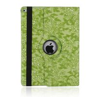 elecfan iPad Air 2 Case 9.7, 360 Degree Rotating Stand PU Leather Book Cover with Floral Pattern Protective Flip Folio Cover for Apple 9.7 Inch iPad Air 2 - Green