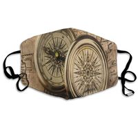 Face Mask Old Compass Vintage Map Trendy Cycling Half Face Earloop Dust Mask for Woman