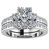 Womens Fashion Diamond Wedding Ring, Cnebo Elegant Heart Diamond CZ Zircon Ring,Couple Men Women Engagement Ring Jewelry Valentines Gift