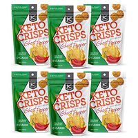 KetoLogic Keto Crisps, Ghost Pepper | Low Carb, High Fat, High Protein, Gluten Free | Sustainably Sourced, Oven Baked Keto Snack | 1.75 Ozper Bag, 6 Pack