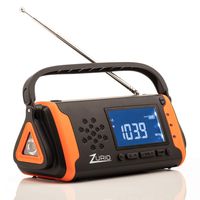 Emergency Radio with NOAA Weather Alert - Hand Crank and Solar Power - AM FM Survival Radio with Flashlight, Cell Phone Charger, and SOS Alarm with Battery Backup