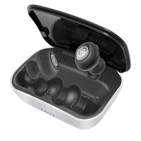 iQute True Wireless Earbuds, Bluetooth 5.0 Running Headphones, 3D Stereo Pro Sound, Extra Bass, Auto Pairing, 72H Play Time with Charging Case, Siri, Built-in Mic iPhone Wireless Headphones