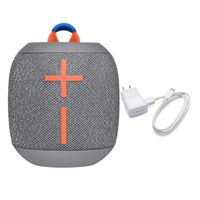 Ultimate Ears Wonderboom 2 Portable Waterproof Bluetooth Speaker - Crushed Ice Grey Bundle with Fast Charging Wall Charger