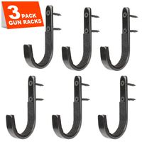GOHIKING Gun Rack Storage Shotgun Firearms Hooks Wall Mount Hangers for Any Rifles Shotguns Archery Bow with Soft Padding and Heavy Duty Steel (Black/3sets)