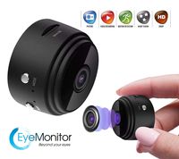 EYE-MONITOR Mini Wireless Hidden Security Surveillance Spy Camera, Night Vision 1080P Full HD, WiFi, IP, Digital Video Recorder for iOS iPhone and Android (Black)