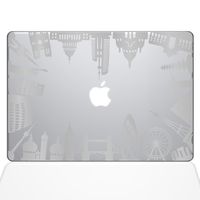 The Decal Guru Around The World Monuments Decal Vinyl Sticker, 12" MacBook, Silver (1385-MAC-12M-S)