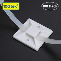 Self Adhesive Cable Tie Mounts - 3M Strongly Adhesive-Backed Zip Tie Base Holders for Home, Office Cable Wire Management(19.5mm x 19.5mm, White, 100pack)