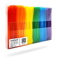 Lenitech 6" 300 Pcs Multi-Purpose Cable Ties, Assorted Colored