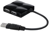 Belkin F4U019-BLK-TG USB 2.0 4-Port Travel Hub - Black