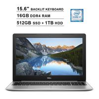 2020 Dell Inspiron 15 5570 15.6 Inch Touchscreen FHD Laptop (Inter 4-Core i7-8550U up to 4.0GHz, 16GB DDR4 RAM, 512GB SSD (Boot) + 1TB HDD, Intel HD Graphics 620, Backlit KB, DVD, Win 10) (Renewed)