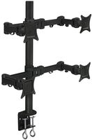 Mount-It! 4 Monitor Stand | Quad Monitor Desk Mount Arms | Fits Four Computer Screens 19 20 21 22 23 24 25 26 27 Inches | Heavy Duty Height Adjustable | VESA 75 100 Compatible | Double C-Clamp Base