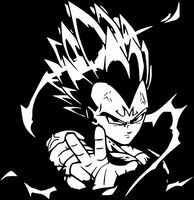 zhehao DBZ Dragon Ball Z Super Saiyan Vegeta, Die Cut Vinyl Decal, for Windows, Cars, Trucks, Toolbox, Laptops, MacBook-virtually Any Hard Smooth Surface (White)