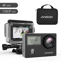 Andoer 4K WiFi Action Camera 2.31-inch Full HD LCD Touchscreen with 20MP Novatek 96660 Chipset Suppport Gyroscope Anti-Shake 5X Zoom, 170 Wide-Angle Lens and Waterproof 30m Hard Case (AN4000)