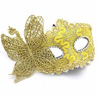 Mardi Gras Party Masquerade Mask,Makeup Dance Show Party Catwalk Leather Butterfly Patch mask Dragon Butterfly Yellow Prom Masks