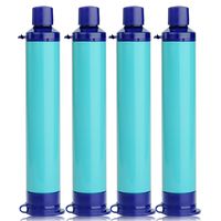Membrane Solutions Portable Water Filter Straw Filtration Straw Purifier Survival Gear for Hiking, Camping, Travel, and Emergency, Blue, 4 pack